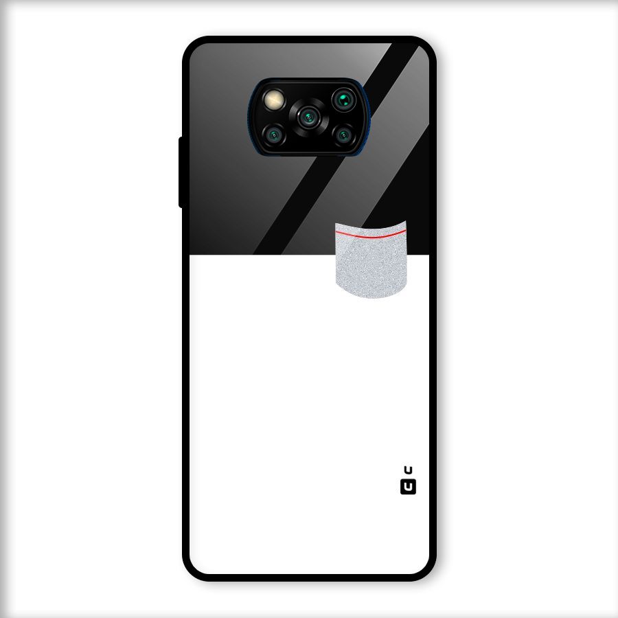 Cute Pocket Simple Glass Back Case for Poco X3
