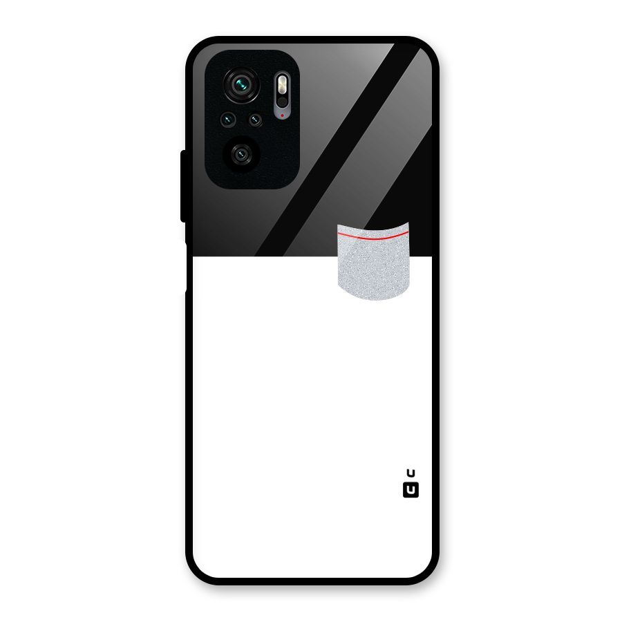 Cute Pocket Simple Glass Back Case for Redmi Note 10S