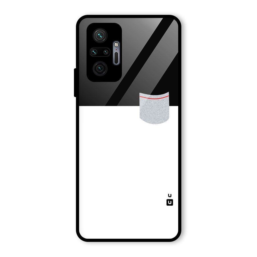 Cute Pocket Simple Glass Back Case for Redmi Note 10 Pro