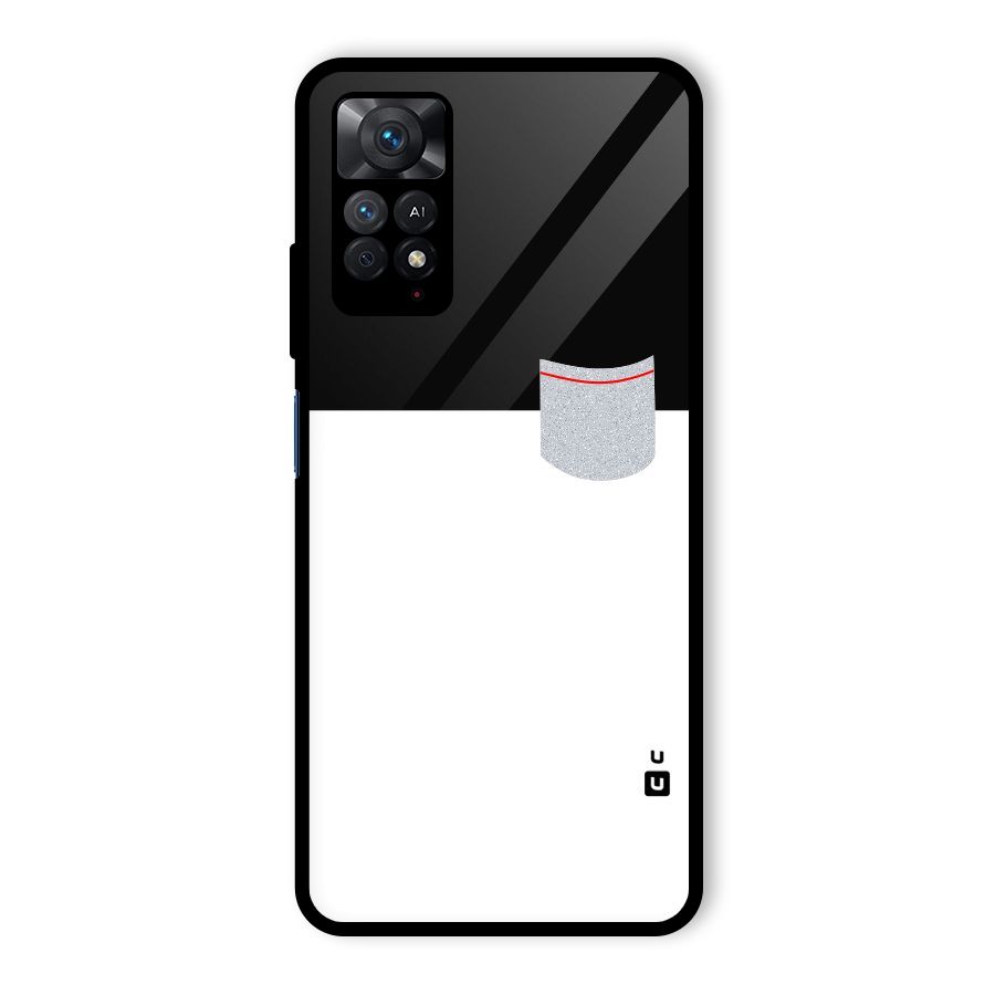 Cute Pocket Simple Glass Back Case for Redmi Note 11 Pro