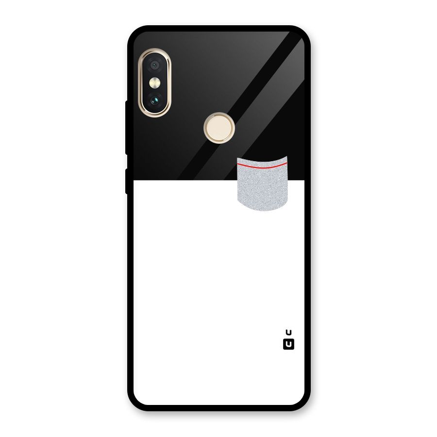 Cute Pocket Simple Glass Back Case for Redmi Note 5 Pro
