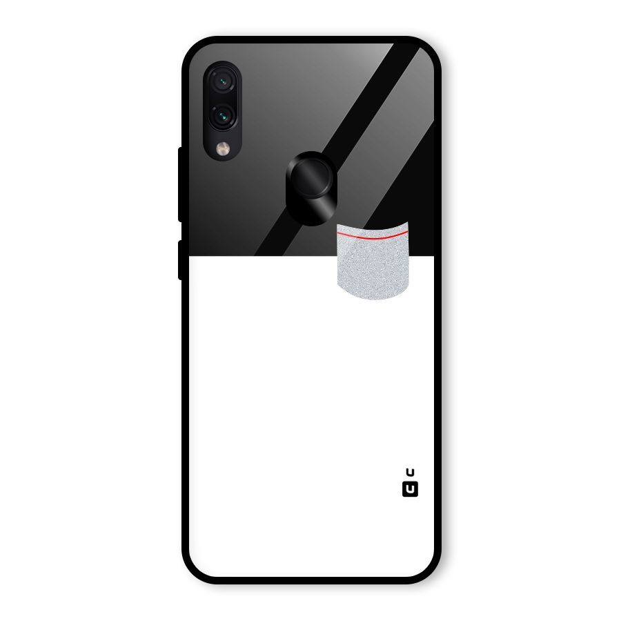 Cute Pocket Simple Glass Back Case for Redmi Note 7 Pro