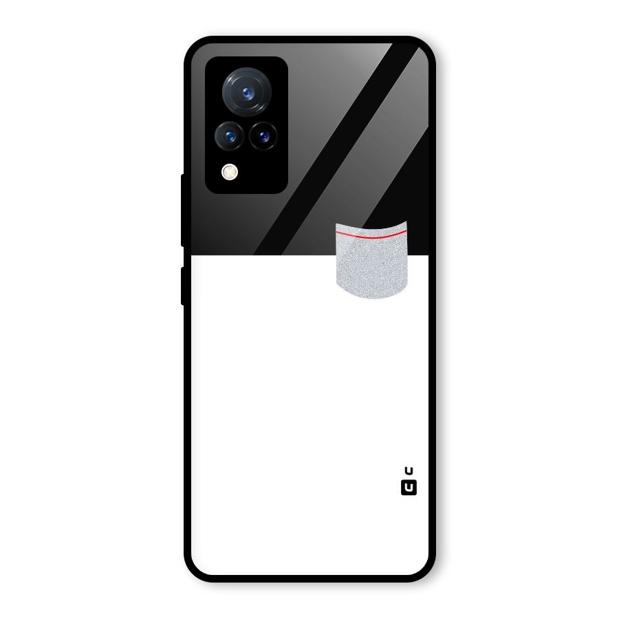 Cute Pocket Simple Glass Back Case for Vivo V21 5G