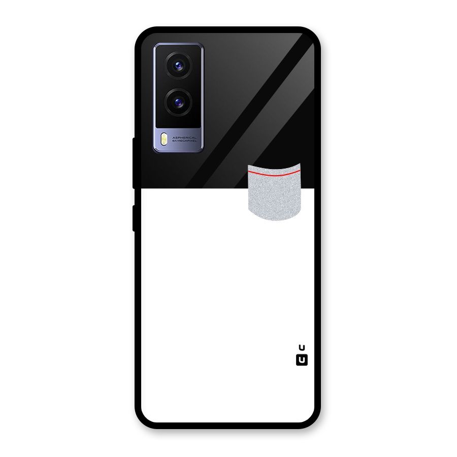Cute Pocket Simple Glass Back Case for Vivo V21e 5G