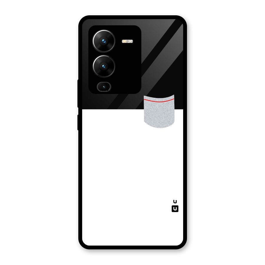 Cute Pocket Simple Glass Back Case for Vivo V25 Pro