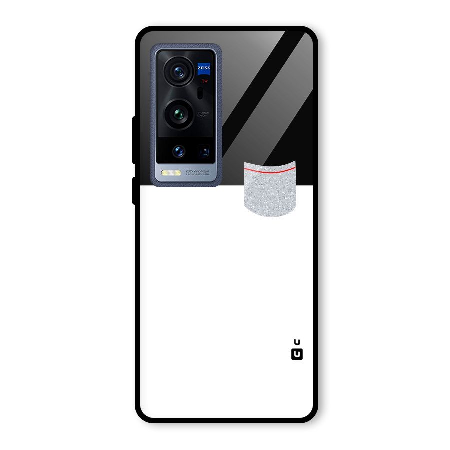 Cute Pocket Simple Glass Back Case for Vivo X60 Pro Plus
