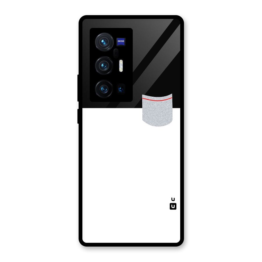 Cute Pocket Simple Glass Back Case for Vivo X70 Pro Plus