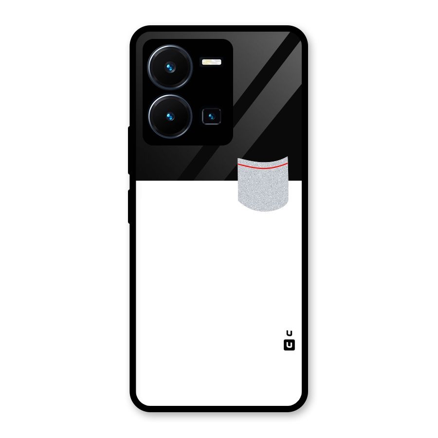 Cute Pocket Simple Glass Back Case for Vivo Y35