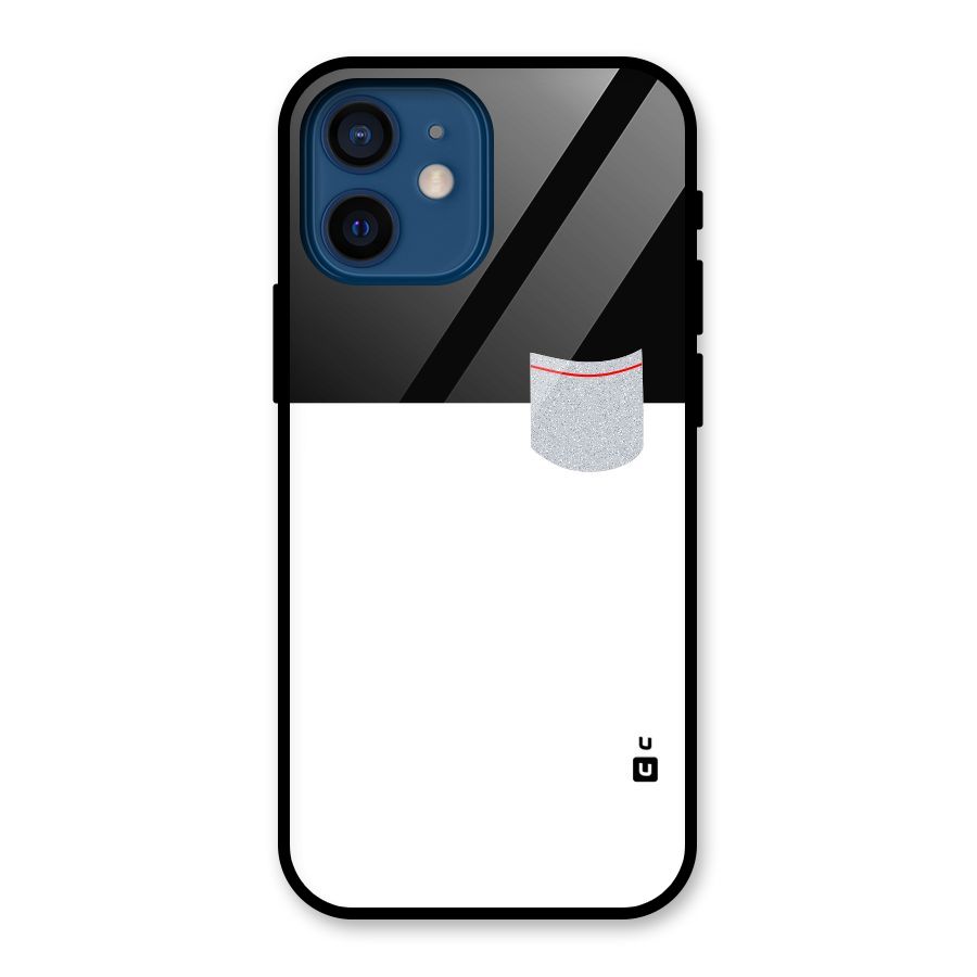Cute Pocket Simple Glass Back Case for iPhone 12 Mini