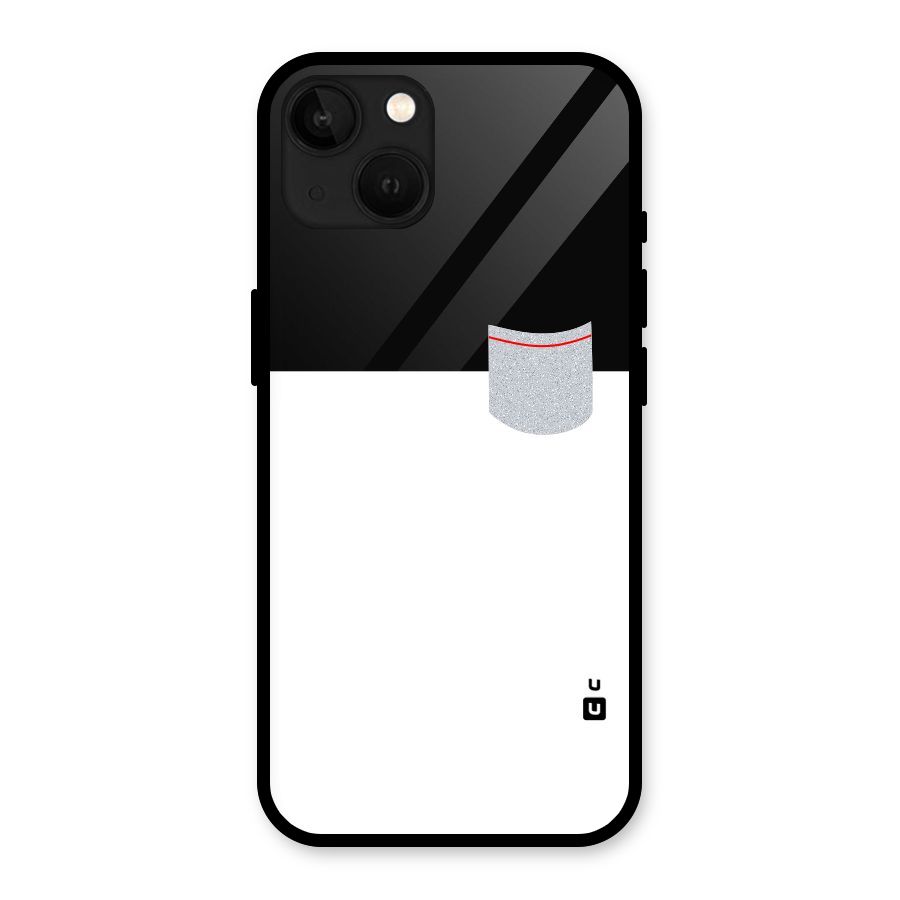 Cute Pocket Simple Glass Back Case for iPhone 13