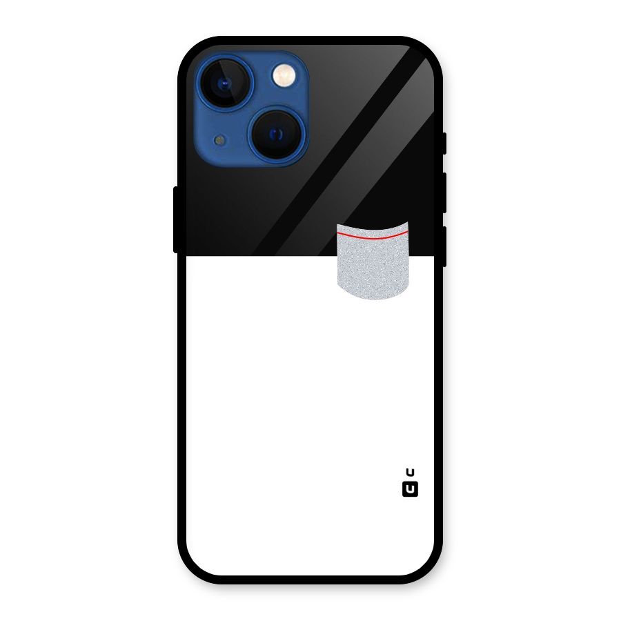Cute Pocket Simple Glass Back Case for iPhone 13 Mini
