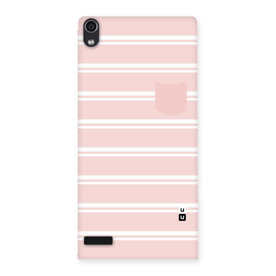 Cute Pocket Striped Back Case for Ascend P6