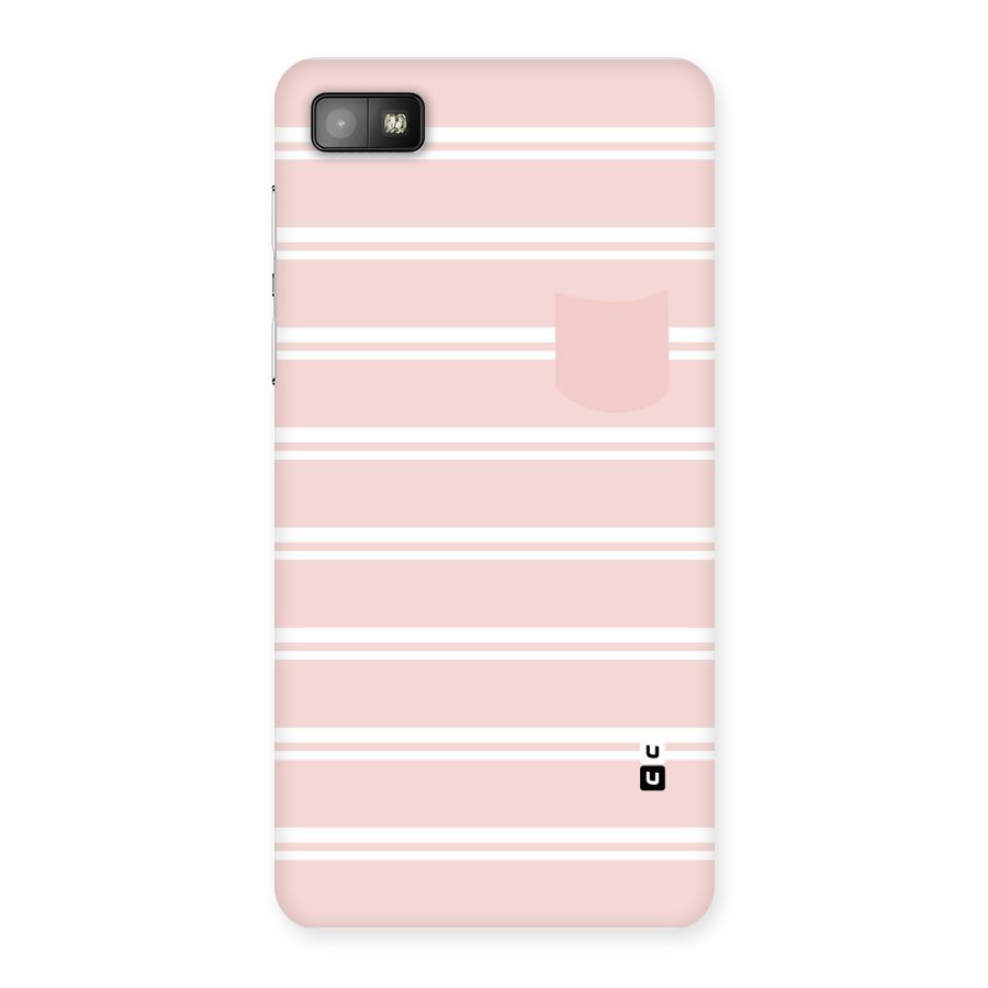 Cute Pocket Striped Back Case for Blackberry Z10