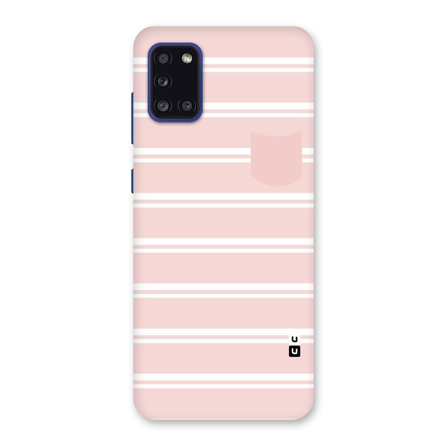 Cute Pocket Striped Back Case for Galaxy A31