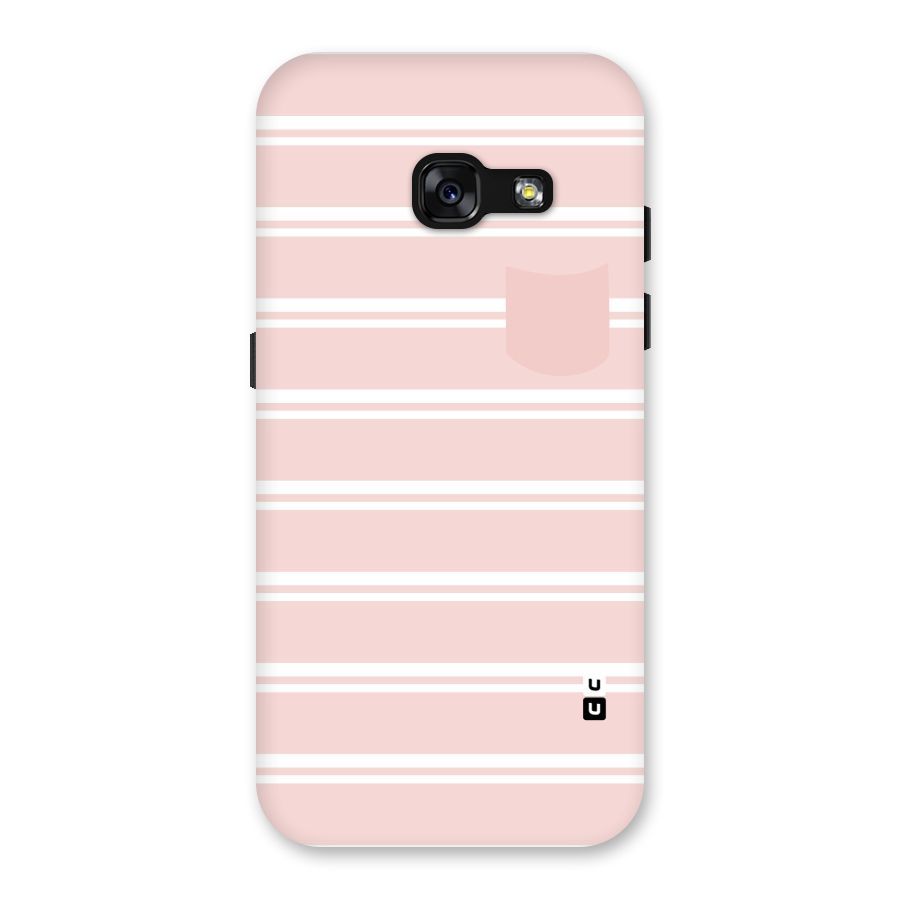 Cute Pocket Striped Back Case for Galaxy A3 (2017)