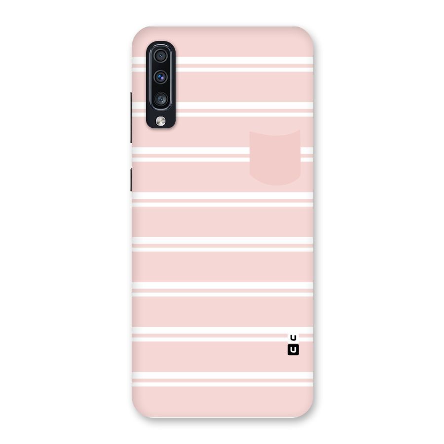 Cute Pocket Striped Back Case for Galaxy A70