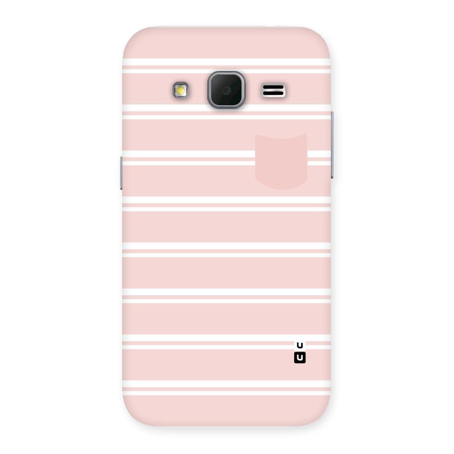 Cute Pocket Striped Back Case for Galaxy Core Prime