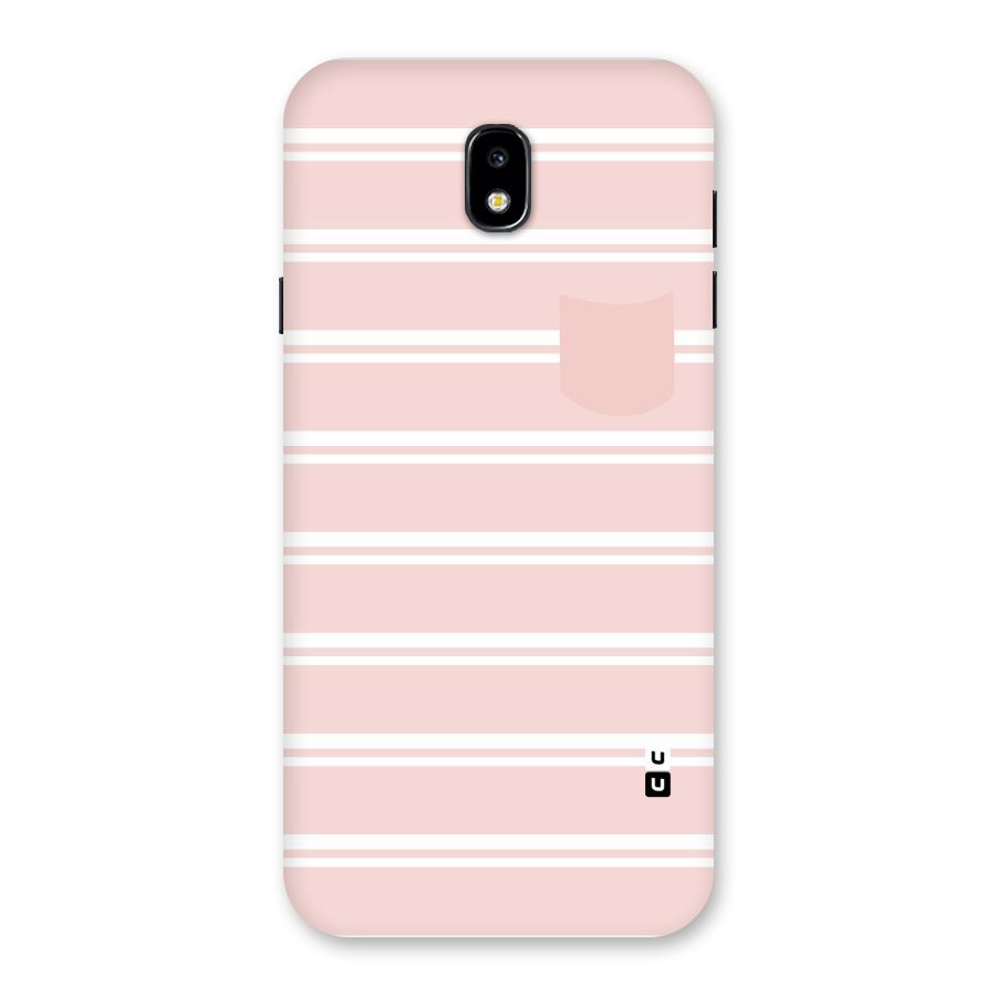 Cute Pocket Striped Back Case for Galaxy J7 Pro