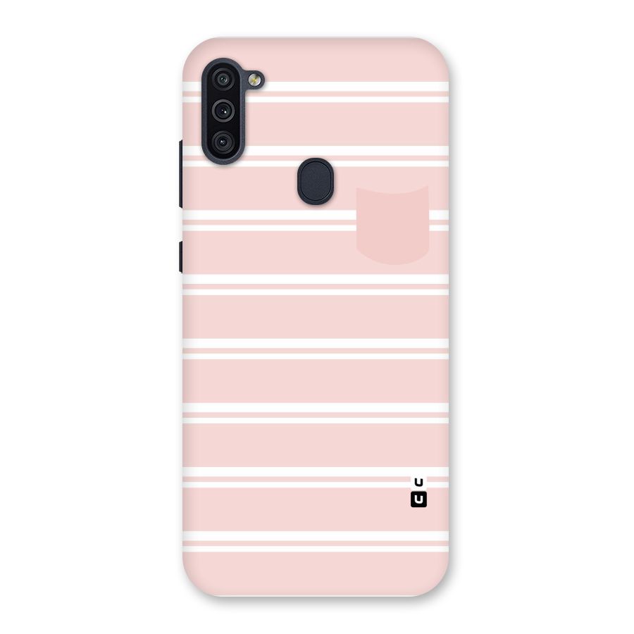Cute Pocket Striped Back Case for Galaxy M11