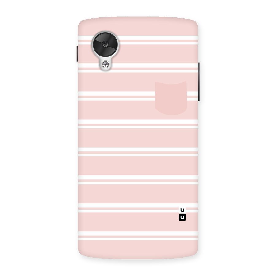 Cute Pocket Striped Back Case for Google Nexsus 5