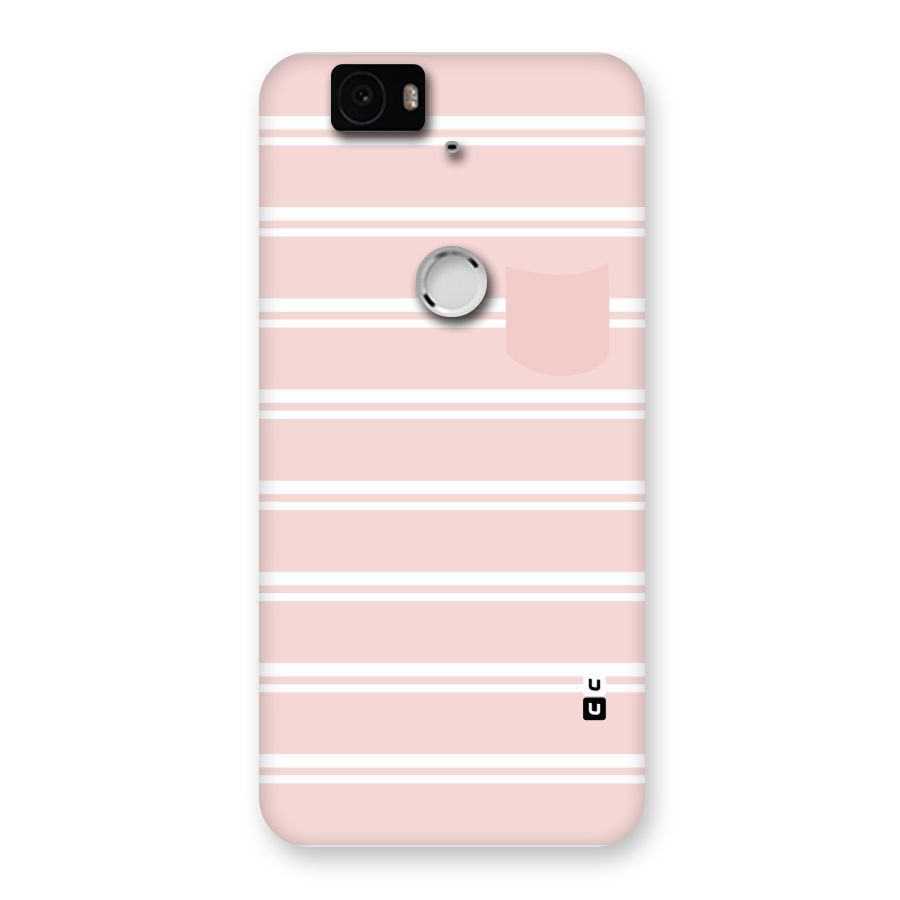 Cute Pocket Striped Back Case for Google Nexus-6P
