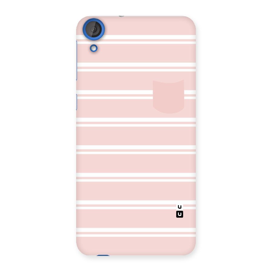 Cute Pocket Striped Back Case for HTC Desire 820