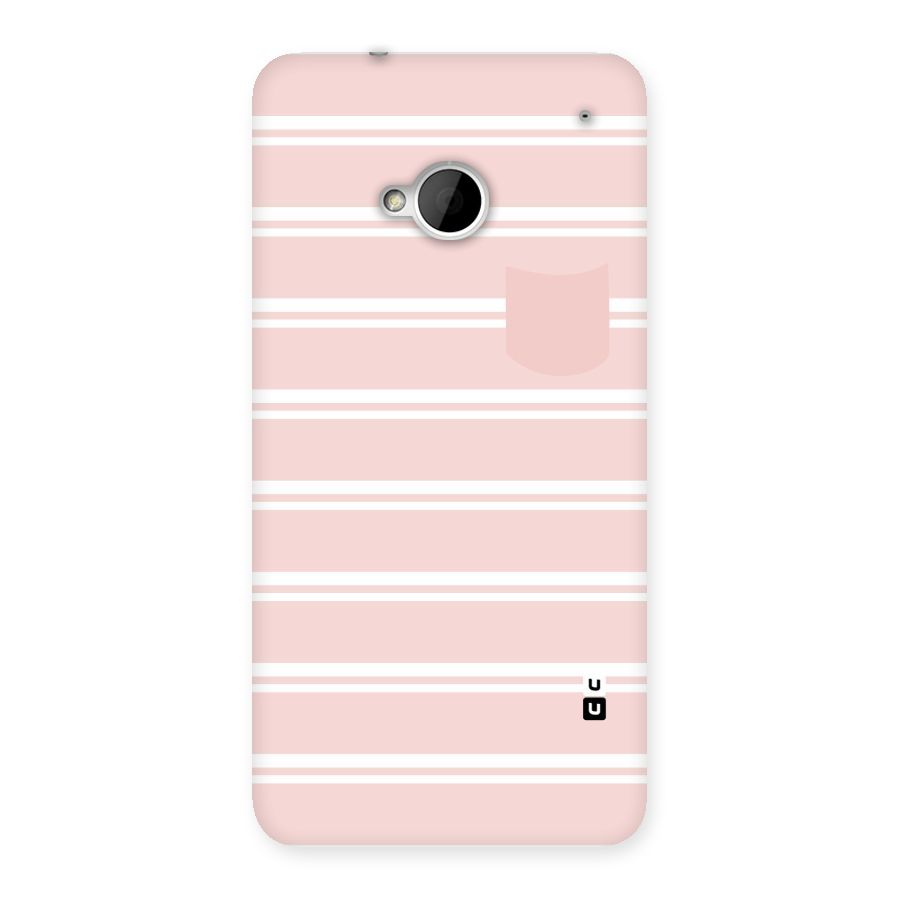 Cute Pocket Striped Back Case for HTC One M7