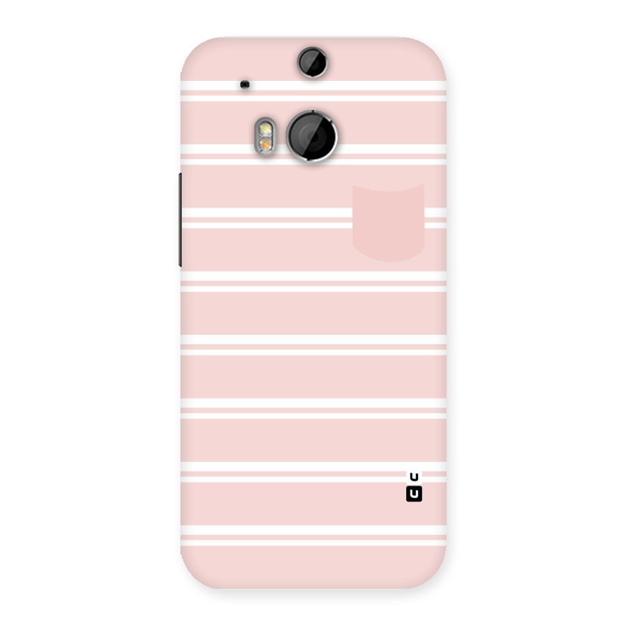 Cute Pocket Striped Back Case for HTC One M8