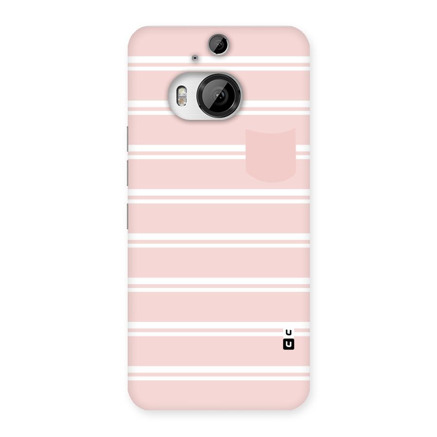 Cute Pocket Striped Back Case for HTC One M9 Plus