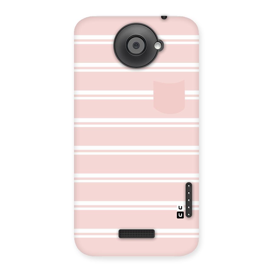 Cute Pocket Striped Back Case for HTC One X