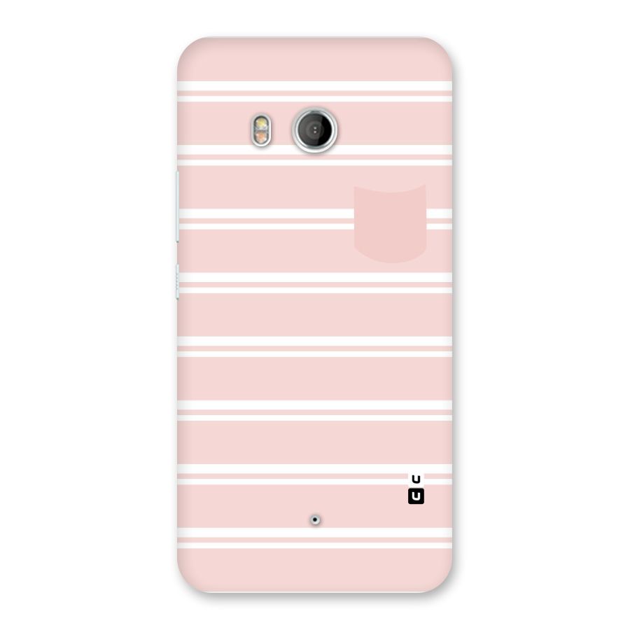 Cute Pocket Striped Back Case for HTC U11