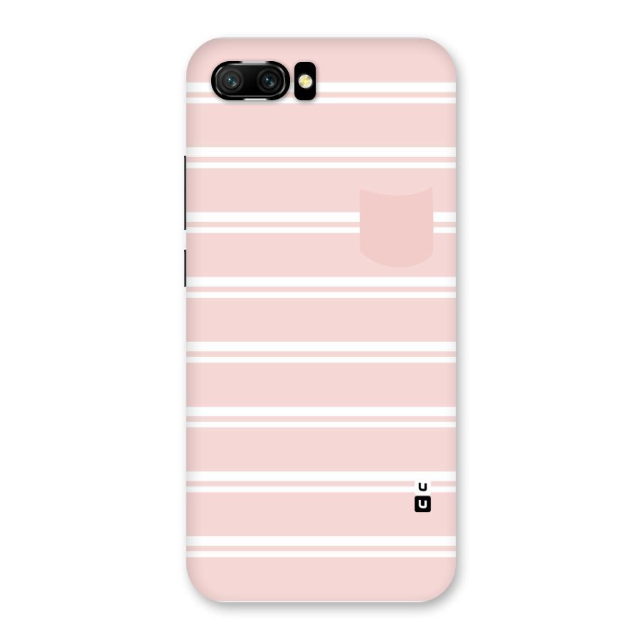 Cute Pocket Striped Back Case for Honor 10