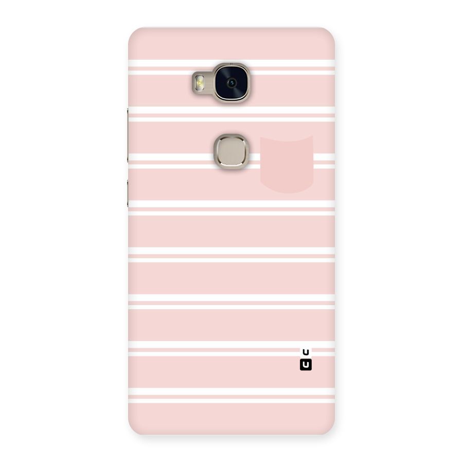 Cute Pocket Striped Back Case for Huawei Honor 5X