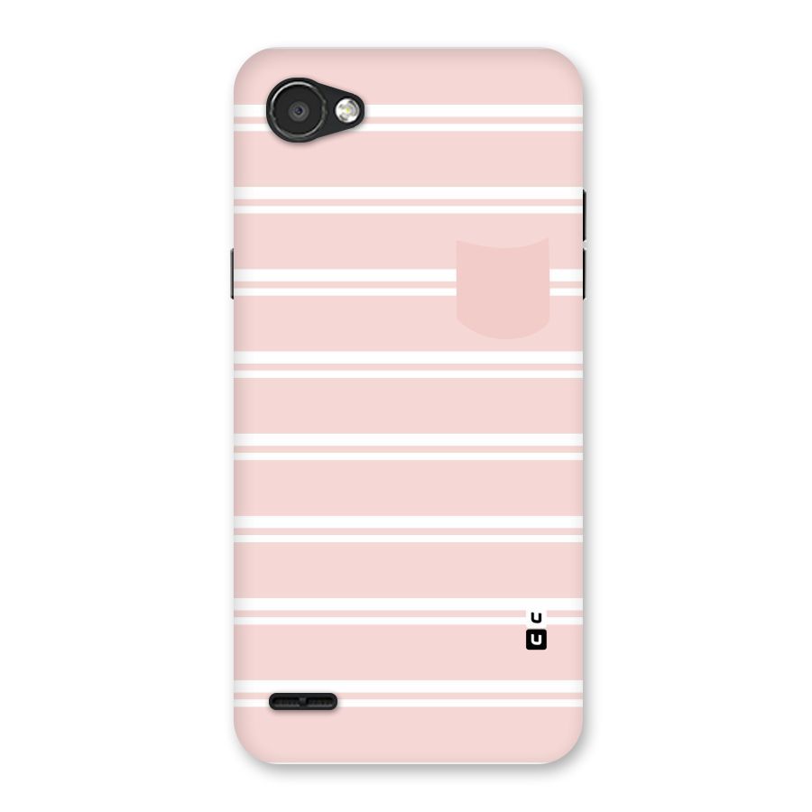 Cute Pocket Striped Back Case for LG Q6