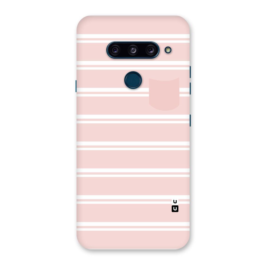 Cute Pocket Striped Back Case for LG  V40 ThinQ