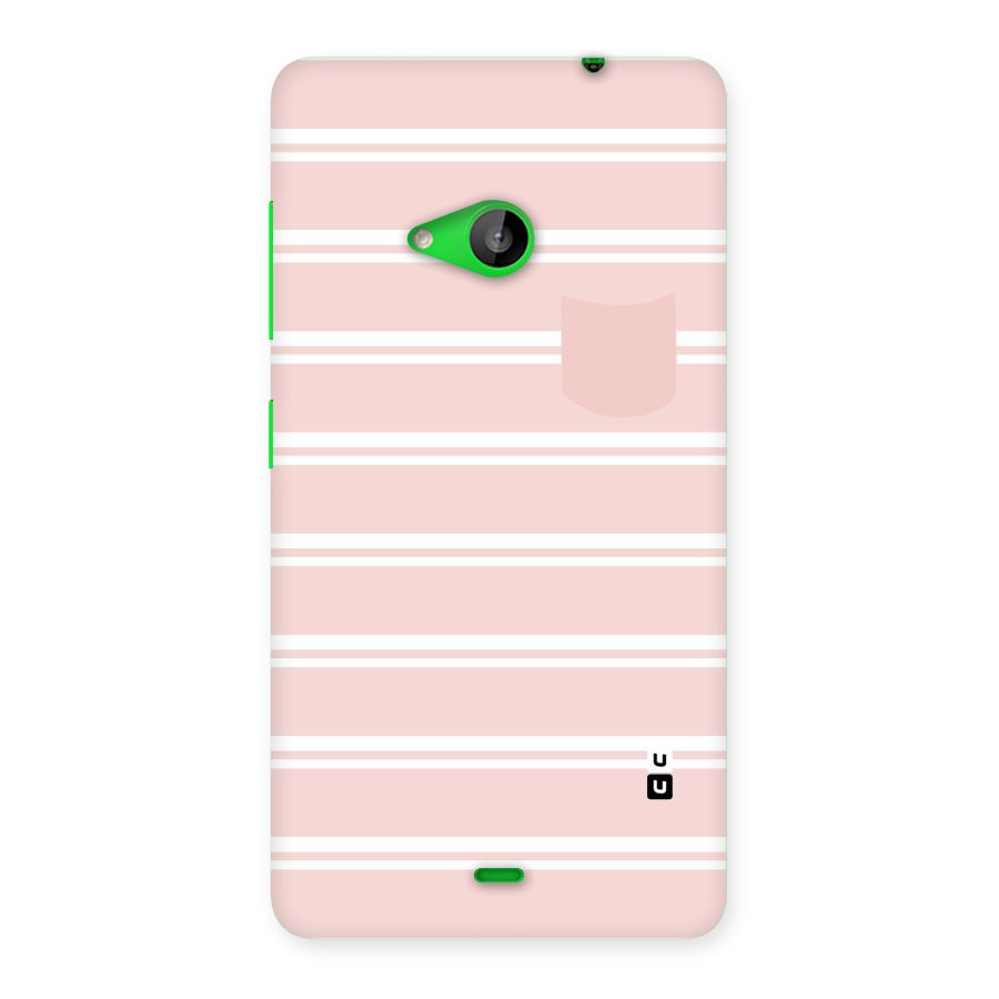 Cute Pocket Striped Back Case for Lumia 535