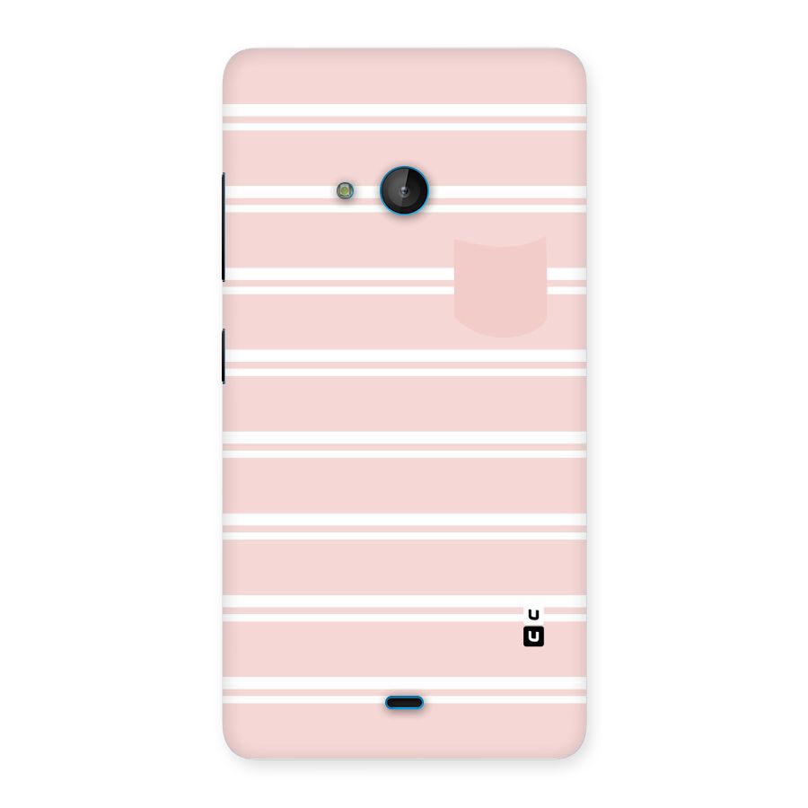 Cute Pocket Striped Back Case for Lumia 540