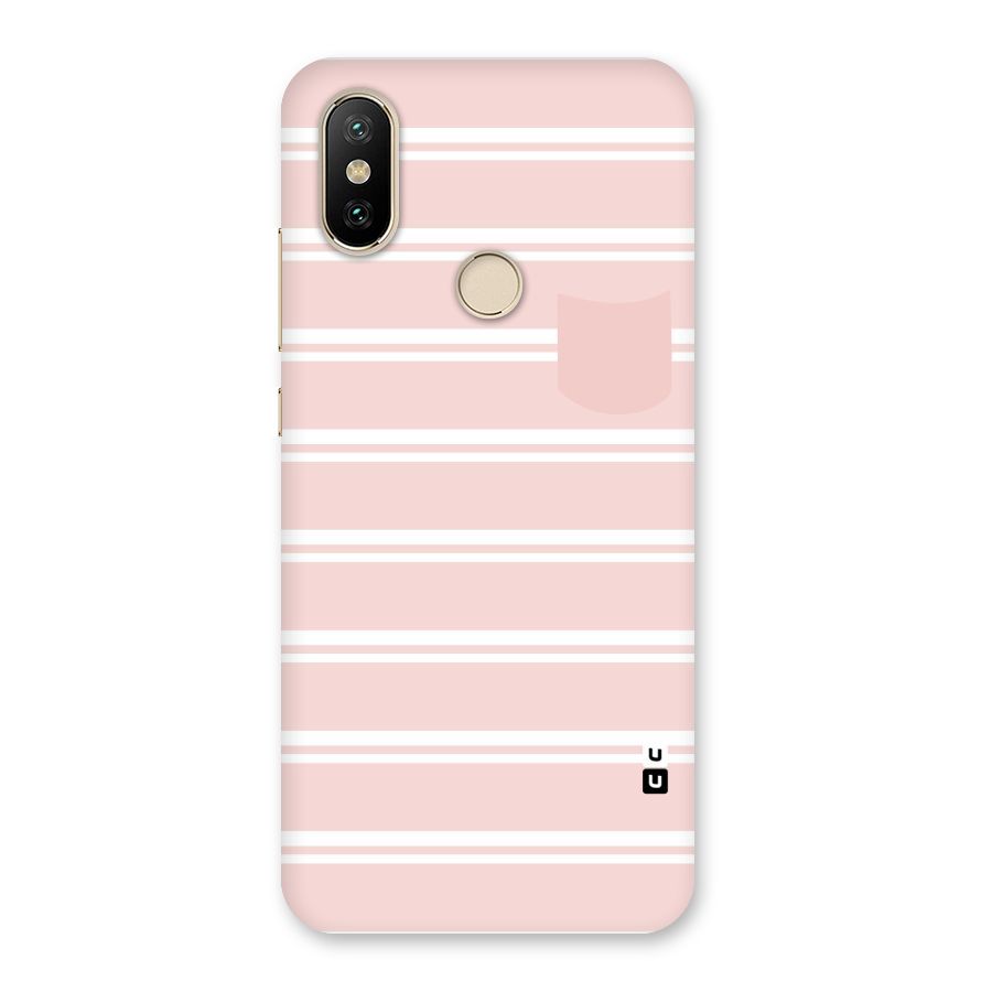 Cute Pocket Striped Back Case for Mi A2