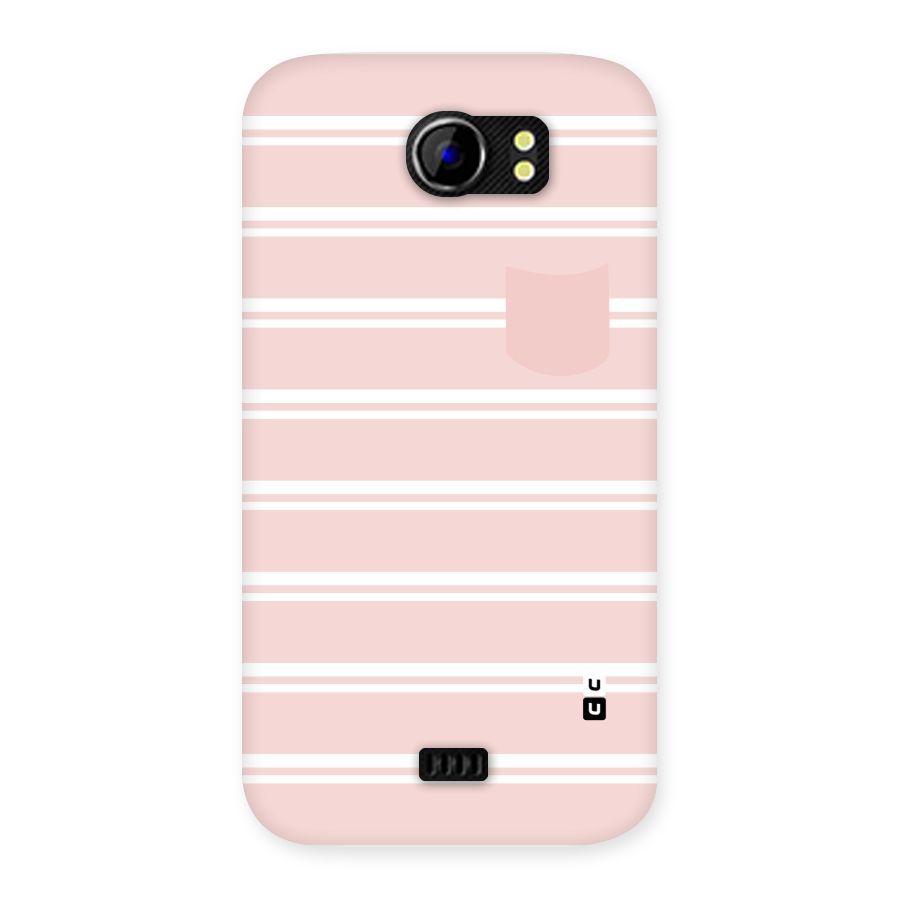 Cute Pocket Striped Back Case for Micromax Canvas 2 A110