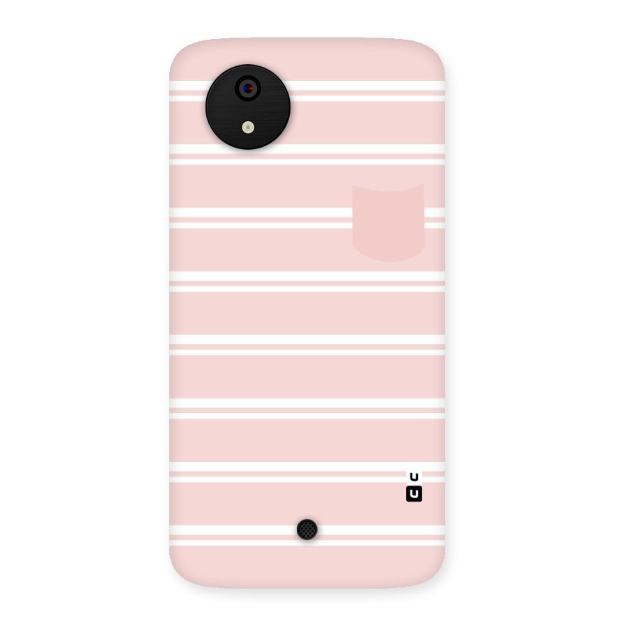 Cute Pocket Striped Back Case for Micromax Canvas A1