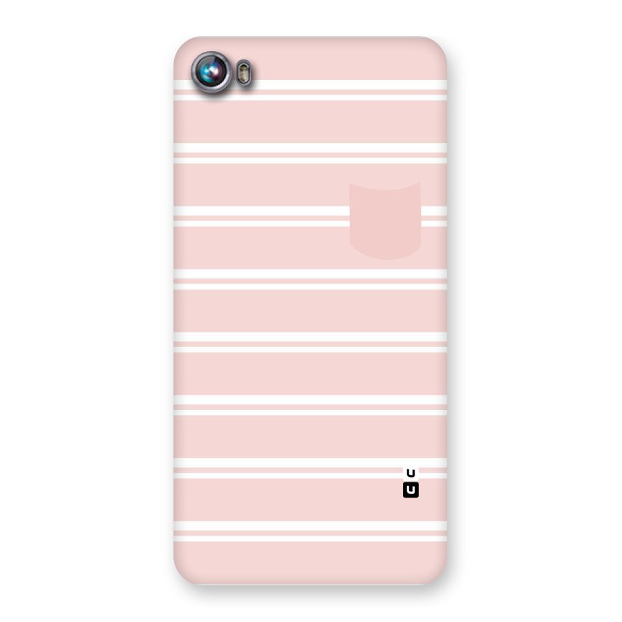 Cute Pocket Striped Back Case for Micromax Canvas Fire 4 A107