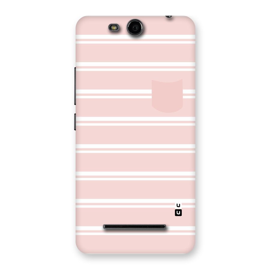 Cute Pocket Striped Back Case for Micromax Canvas Juice 3 Q392
