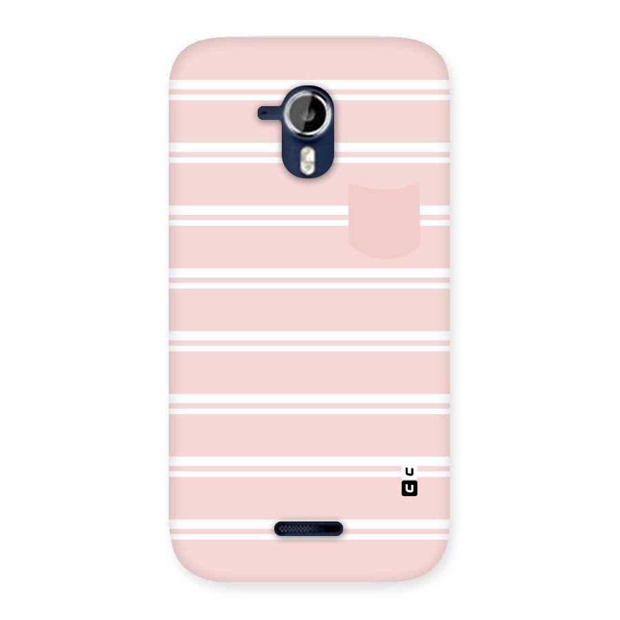 Cute Pocket Striped Back Case for Micromax Canvas Magnus A117