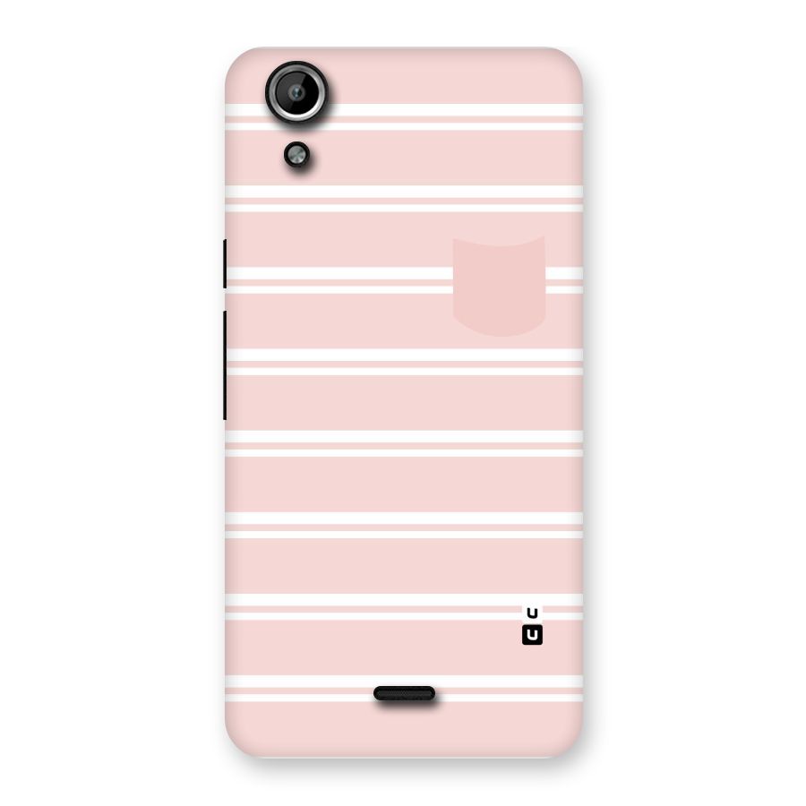 Cute Pocket Striped Back Case for Micromax Canvas Selfie Lens Q345