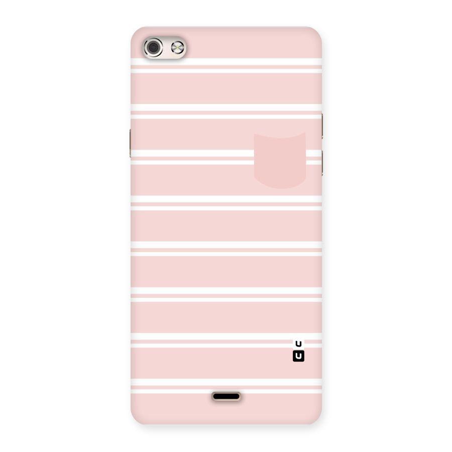 Cute Pocket Striped Back Case for Micromax Canvas Silver 5