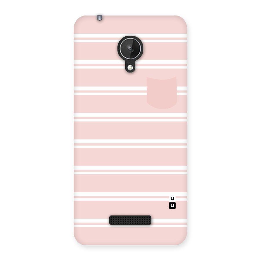 Cute Pocket Striped Back Case for Micromax Canvas Spark Q380