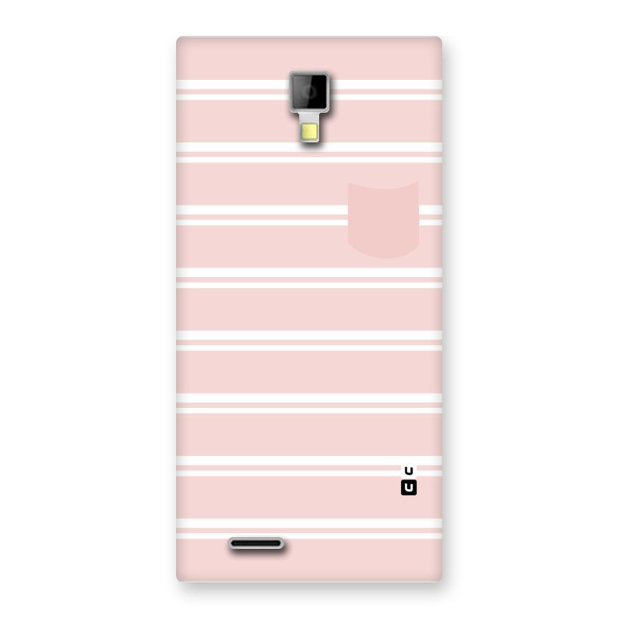 Cute Pocket Striped Back Case for Micromax Canvas Xpress A99