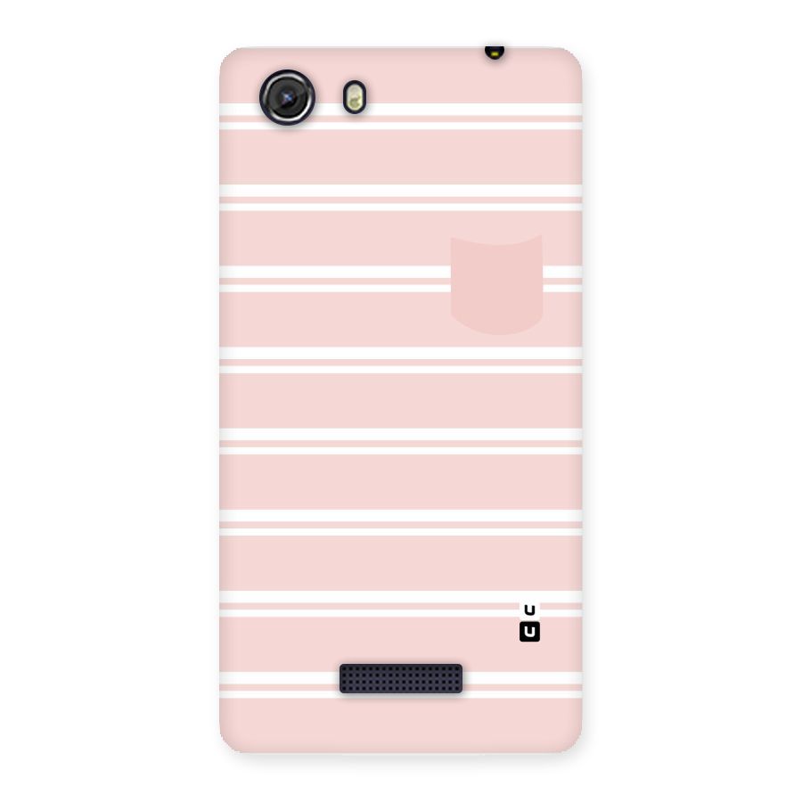 Cute Pocket Striped Back Case for Micromax Unite 3