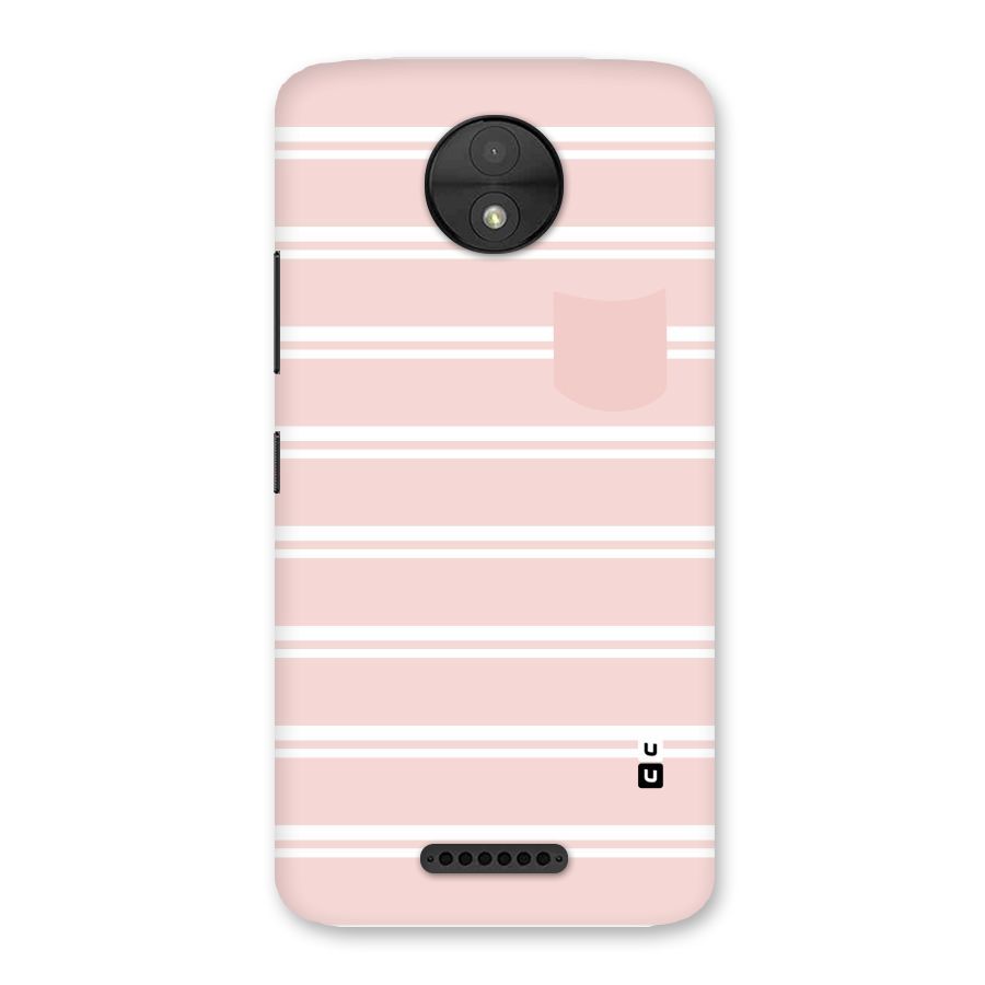 Cute Pocket Striped Back Case for Moto C