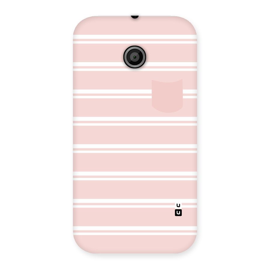 Cute Pocket Striped Back Case for Moto E